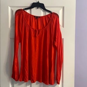 Red long sleeve casual blouse XL